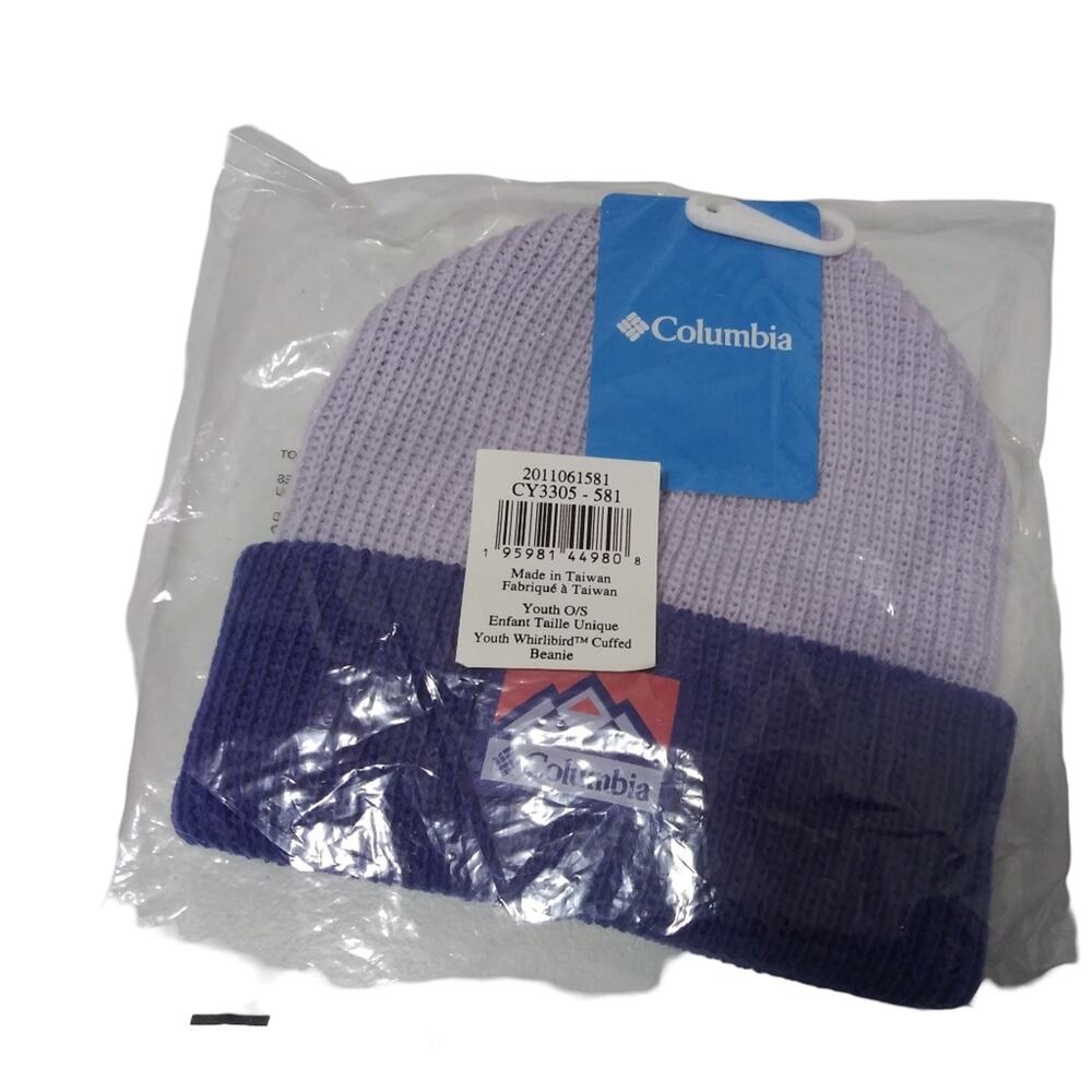 Columbia Youth Whirlibird Cuffed Beanie  Purple and Lavender Beanie Size OS